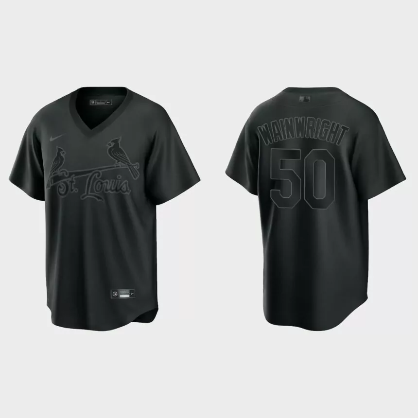Adam Wainwright St. Louis Cardinals Pitch Black Fashion Jersey – Black