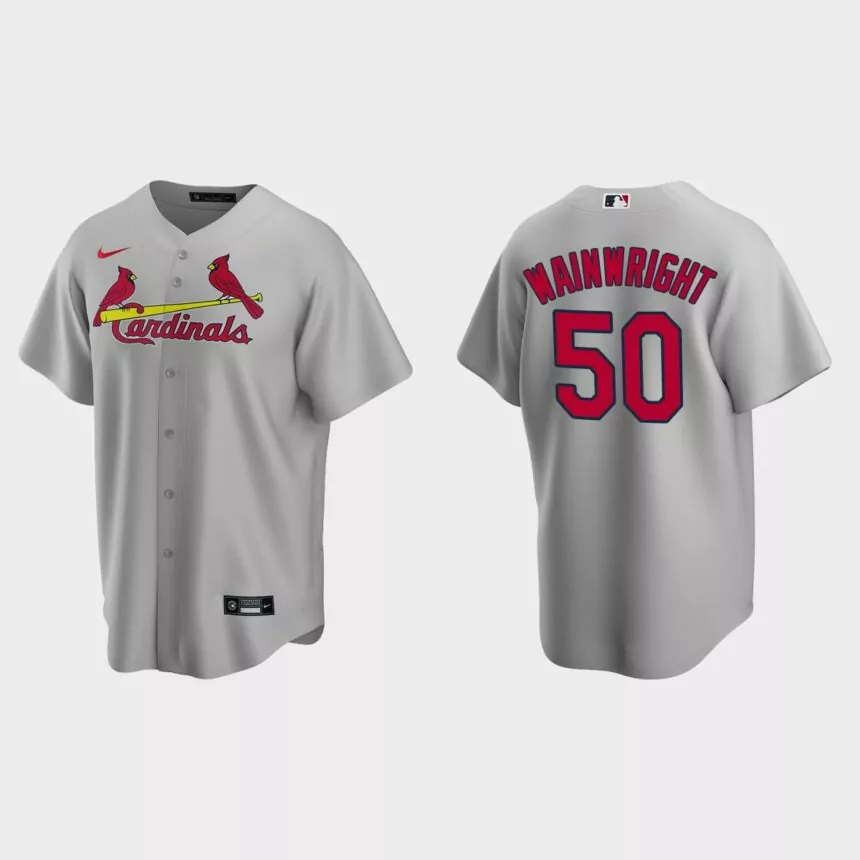 Adam Wainwright St. Louis Cardinals Road Replica Jersey – Gray