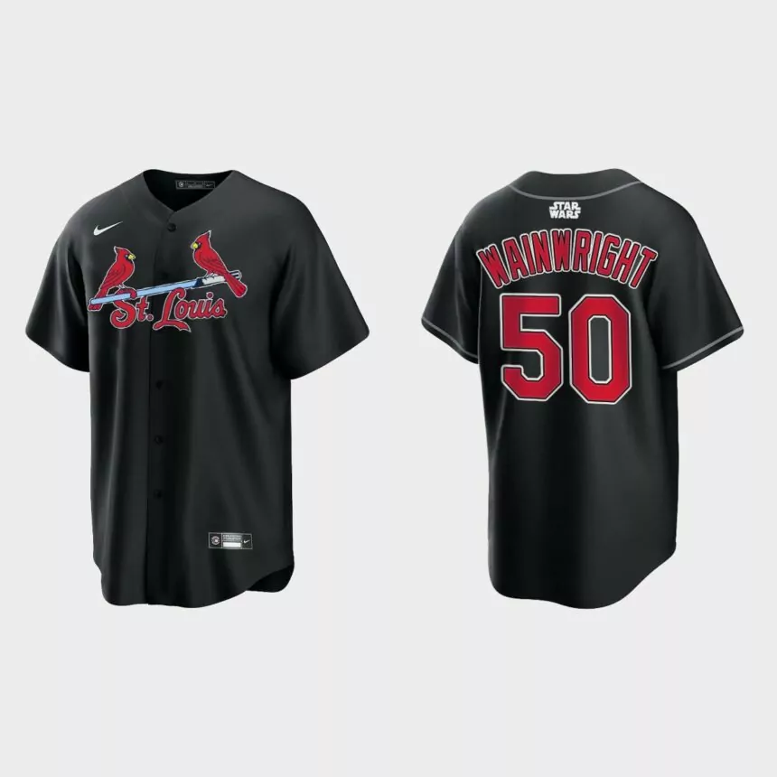 Adam Wainwright St. Louis Cardinals Star Wars Replica Jersey – Black