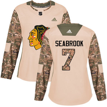 Adidas Blackhawks #7 Brent Seabrook Camo Authentic 2017 Veterans Day Women's Stitched NHL Jersey