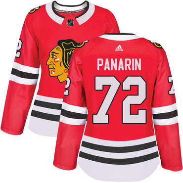Adidas Blackhawks #72 Artemi Panarin Red Home Authentic Women's Stitched NHL Jersey