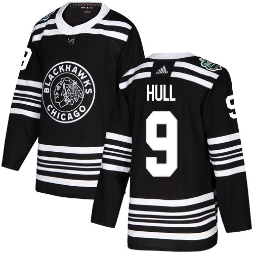 Adidas Blackhawks #9 Bobby Hull Black Authentic 2019 Winter Classic Women's Stitched NHL Jersey
