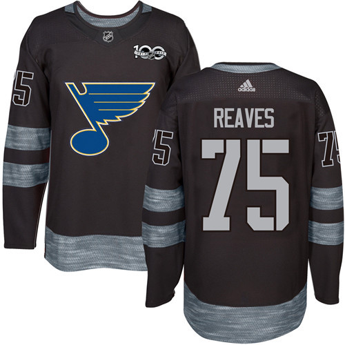 Adidas Blues #75 Ryan Reaves Black 1917-2017 100th Anniversary Stitched NHL Jersey