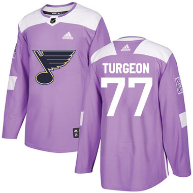 Adidas Blues #77 Pierre Turgeon Purple Authentic Fights Cancer Stitched NHL Jersey