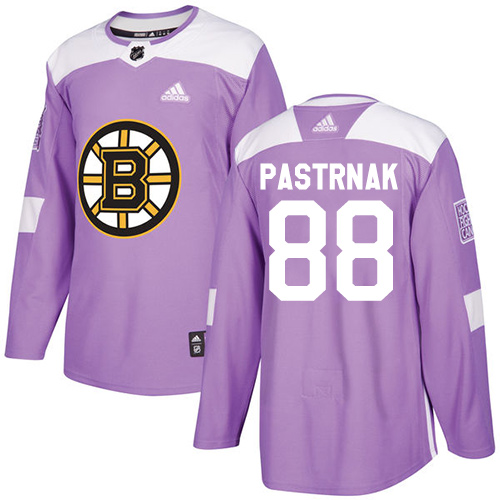 Adidas Bruins #88 David Pastrnak Purple Authentic Fights Cancer Youth Stitched NHL Jersey