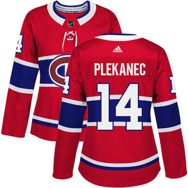Adidas Canadiens #14 Tomas Plekanec Red Home Authentic Women's Stitched NHL Jersey