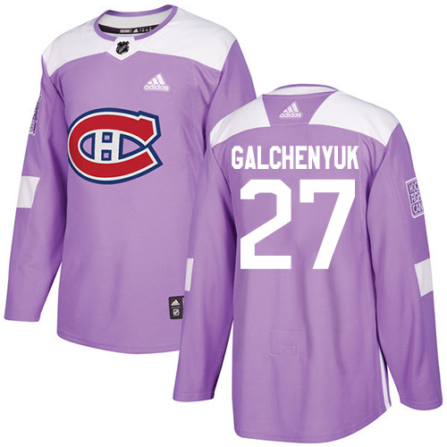 Adidas Canadiens #27 Alex Galchenyuk Purple Authentic Fights Cancer Stitched Youth NHL Jersey