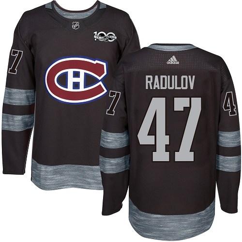 Adidas Canadiens #47 Alexander Radulov Black 1917-2017 100th Anniversary Stitched NHL Jersey