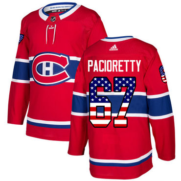 Adidas Canadiens #67 Max Pacioretty Red Home Authentic USA Flag Stitched Youth NHL Jersey
