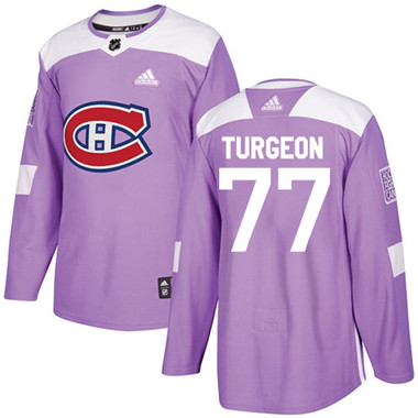 Adidas Canadiens #77 Pierre Turgeon Purple Authentic Fights Cancer Stitched NHL Jersey