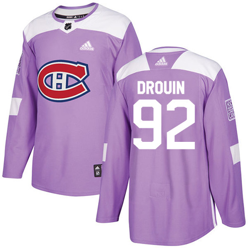 Adidas Canadiens #92 Jonathan Drouin Purple Authentic Fights Cancer Stitched Youth NHL Jersey