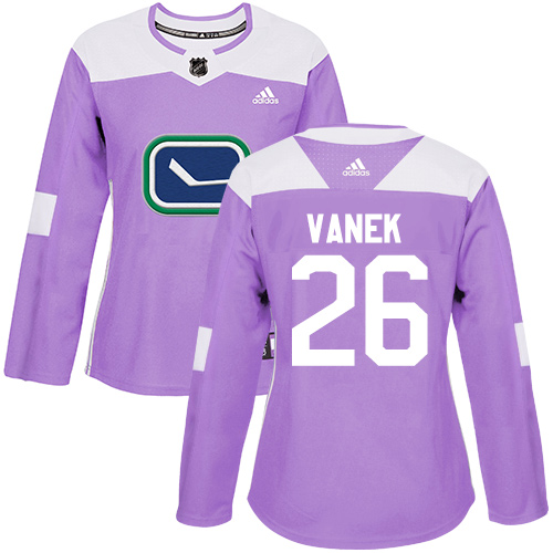 Adidas Canucks #26 Thomas Vanek Purple Authentic Fights Cancer Women's Stitched NHL Jersey