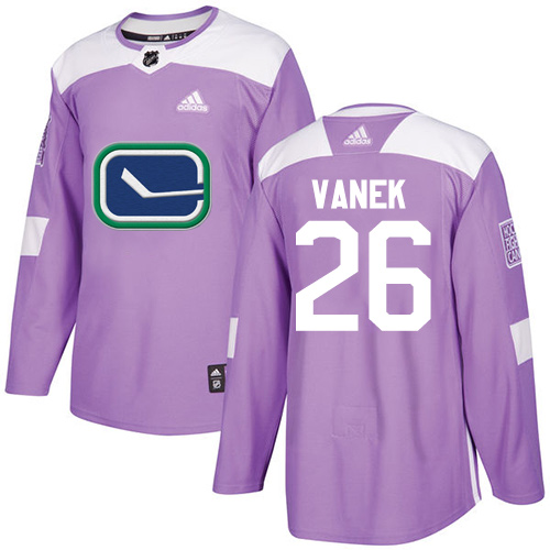 Adidas Canucks #26 Thomas Vanek Purple Authentic Fights Cancer Youth Stitched NHL Jersey