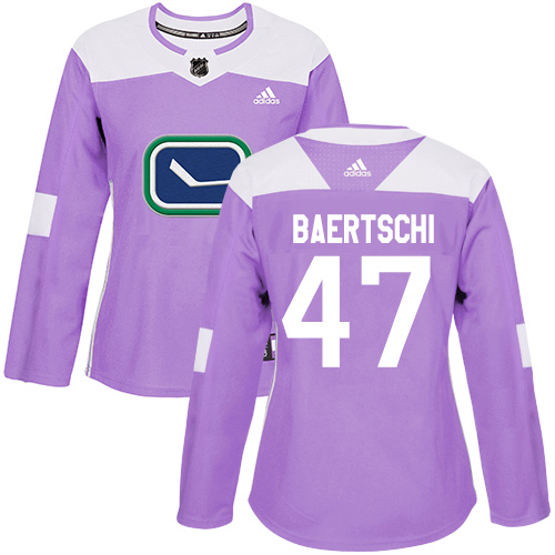 Adidas Canucks #47 Sven Baertschi Purple Authentic Fights Cancer Women's Stitched NHL Jersey