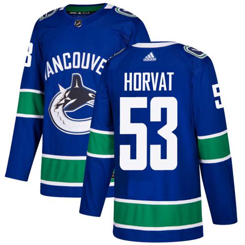 Adidas Canucks #53 Bo Horvat Blue Home Authentic Youth Stitched NHL Jersey