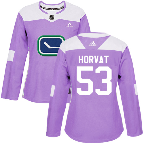 Adidas Canucks #53 Bo Horvat Purple Authentic Fights Cancer Women's Stitched NHL Jersey