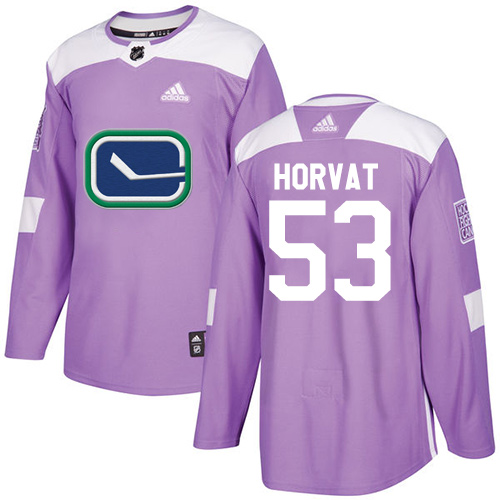 Adidas Canucks #53 Bo Horvat Purple Authentic Fights Cancer Youth Stitched NHL Jersey