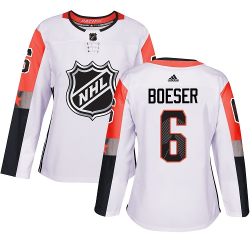 Adidas Canucks #6 Brock Boeser White 2018 All-Star Pacific Division Authentic Women's Stitched NHL Jersey$