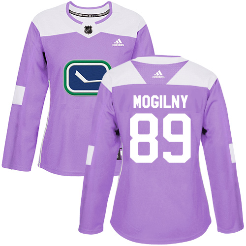 Adidas Canucks #89 Alexander Mogilny Purple Authentic Fights Cancer Women's Stitched NHL Jersey
