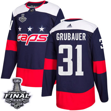 Adidas Capitals #31 Philipp Grubauer Navy Authentic 2018 Stadium Series Stanley Cup Final Stitched Youth NHL Jersey