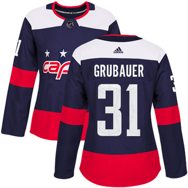 Adidas Capitals #31 Philipp Grubauer Navy Authentic 2018 Stadium Series Women's Stitched NHL Jersey