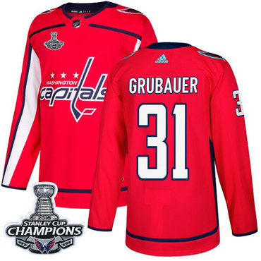 Adidas Capitals #31 Philipp Grubauer Red Home Authentic Stanley Cup Final Champions Stitched Youth NHL Jersey