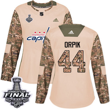 Adidas Capitals #44 Brooks Orpik Camo Authentic 2017 Veterans Day 2018 Stanley Cup Final Women's Stitched NHL Jersey
