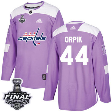 Adidas Capitals #44 Brooks Orpik Purple Authentic Fights Cancer 2018 Stanley Cup Final Stitched Youth NHL Jersey