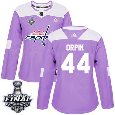 Adidas Capitals #44 Brooks Orpik Purple Authentic Fights Cancer 2018 Stanley Cup Final Women's Stitched NHL Jersey