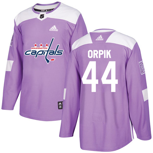 Adidas Capitals #44 Brooks Orpik Purple Authentic Fights Cancer Stitched Youth NHL Jersey