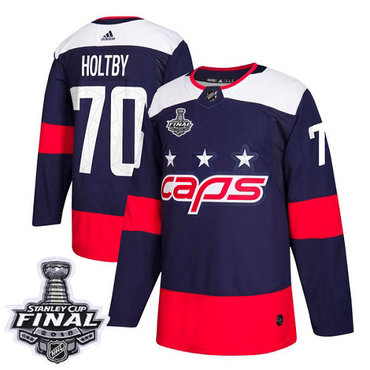 Adidas Capitals #70 Braden Holtby Navy Authentic 2018 Stadium Series Stanley Cup Final Stitched Youth NHL Jersey