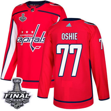 Adidas Capitals #77 T. J. Oshie Red Home Authentic 2018 Stanley Cup Final Stitched Youth NHL Jersey