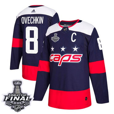 Adidas Capitals #8 Alex Ovechkin Navy Authentic 2018 Stadium Series Stanley Cup Final Stitched Youth NHL Jersey