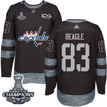 Adidas Capitals #83 Jay Beagle Black 1917-2017 100th Anniversary Stanley Cup Final Champions Stitched NHL Jersey