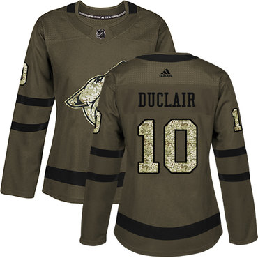 Adidas Coyotes #10 Anthony Duclair Green Salute to Service Women's Stitched NHL Jersey