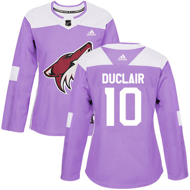 Adidas Coyotes #10 Anthony Duclair Purple Authentic Fights Cancer Women's Stitched NHL Jersey