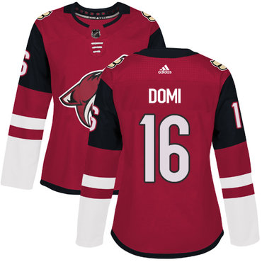 Adidas Coyotes #16 Max Domi Maroon Home Authentic Women's Stitched NHL Jersey