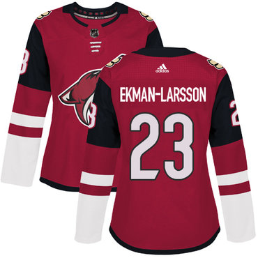 Adidas Coyotes #23 Oliver Ekman-Larsson Maroon Home Authentic Women's Stitched NHL Jersey