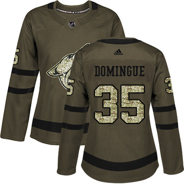 Adidas Coyotes #35 Louis Domingue Green Salute to Service Women's Stitched NHL Jersey