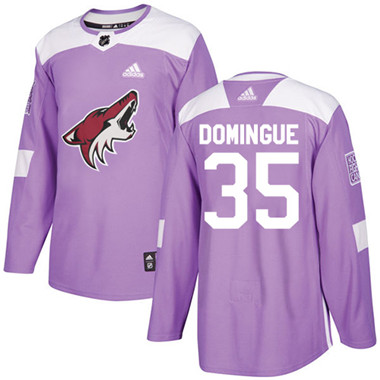 Adidas Coyotes #35 Louis Domingue Purple Authentic Fights Cancer Stitched NHL Jersey