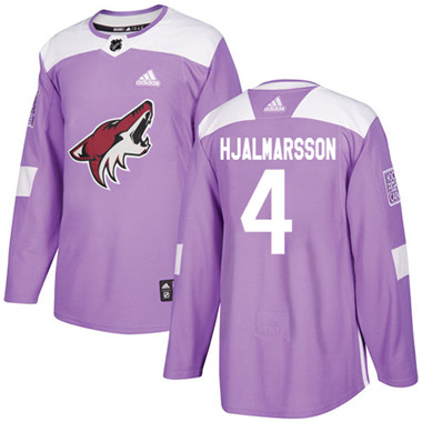 Adidas Coyotes #4 Niklas Hjalmarsson Purple Authentic Fights Cancer Stitched NHL Jersey