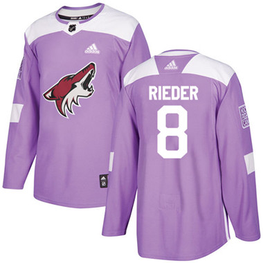 Adidas Coyotes #8 Tobias Rieder Purple Authentic Fights Cancer Stitched NHL Jersey