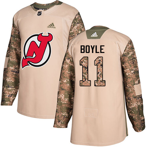 Adidas Devils #11 Brian Boyle Camo Authentic 2017 Veterans Day Stitched NHL Jersey