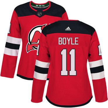 Adidas Devils #11 Brian Boyle Red Home Authentic Women's Stitched NHL Jersey