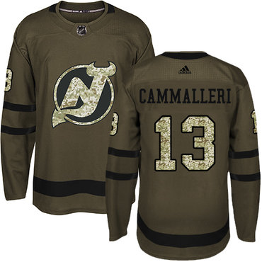 Adidas Devils #13 Mike Cammalleri Green Salute to Service Stitched NHL Jersey