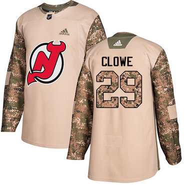 Adidas Devils #29 Ryane Clowe Camo Authentic 2017 Veterans Day Stitched Youth NHL Jersey