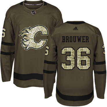 Adidas Flames #36 Troy Brouwer Green Salute to Service Stitched NHL Jersey