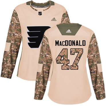 Adidas Flyers #47 Andrew MacDonald Camo Authentic 2017 Veterans Day Women's Stitched NHL Jersey