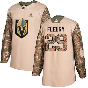 Adidas Golden Knights #29 Marc-Andre Fleury Camo Authentic 2017 Veterans Day Stitched Youth NHL Jersey