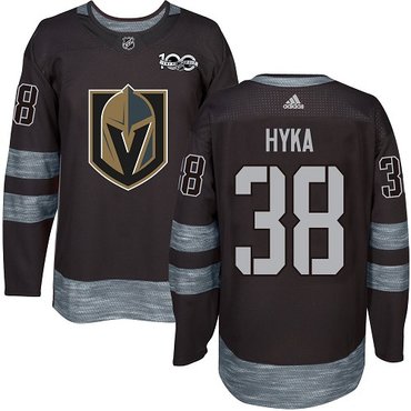 Adidas Golden Knights #38 Tomas Hyka Black 1917-2017 100th Anniversary Stitched NHL Jersey